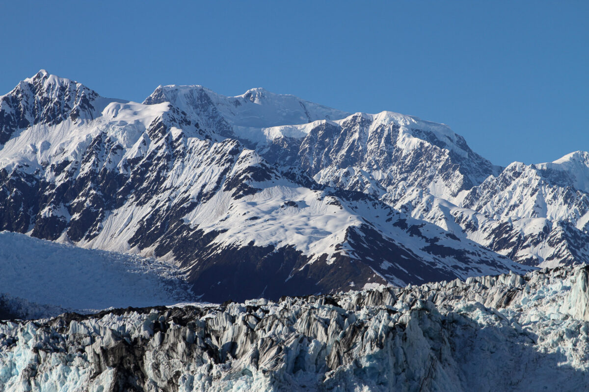 Alaska glacier and blue ice in Prince William Sound