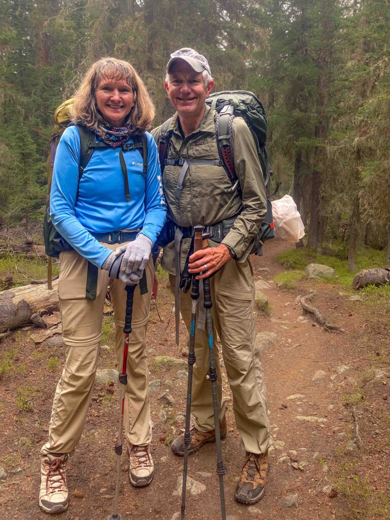 Margaret & Mark backpacking in Rocky Mountain National Park