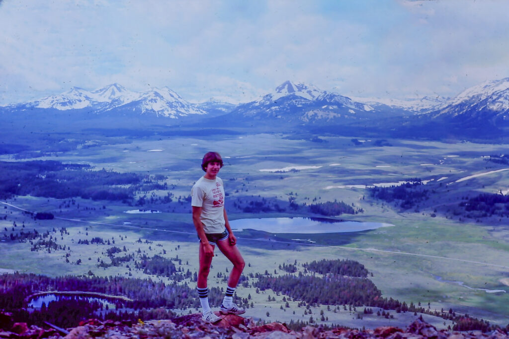 Mark hiking near Indian Creek in Yellowstone in his college days