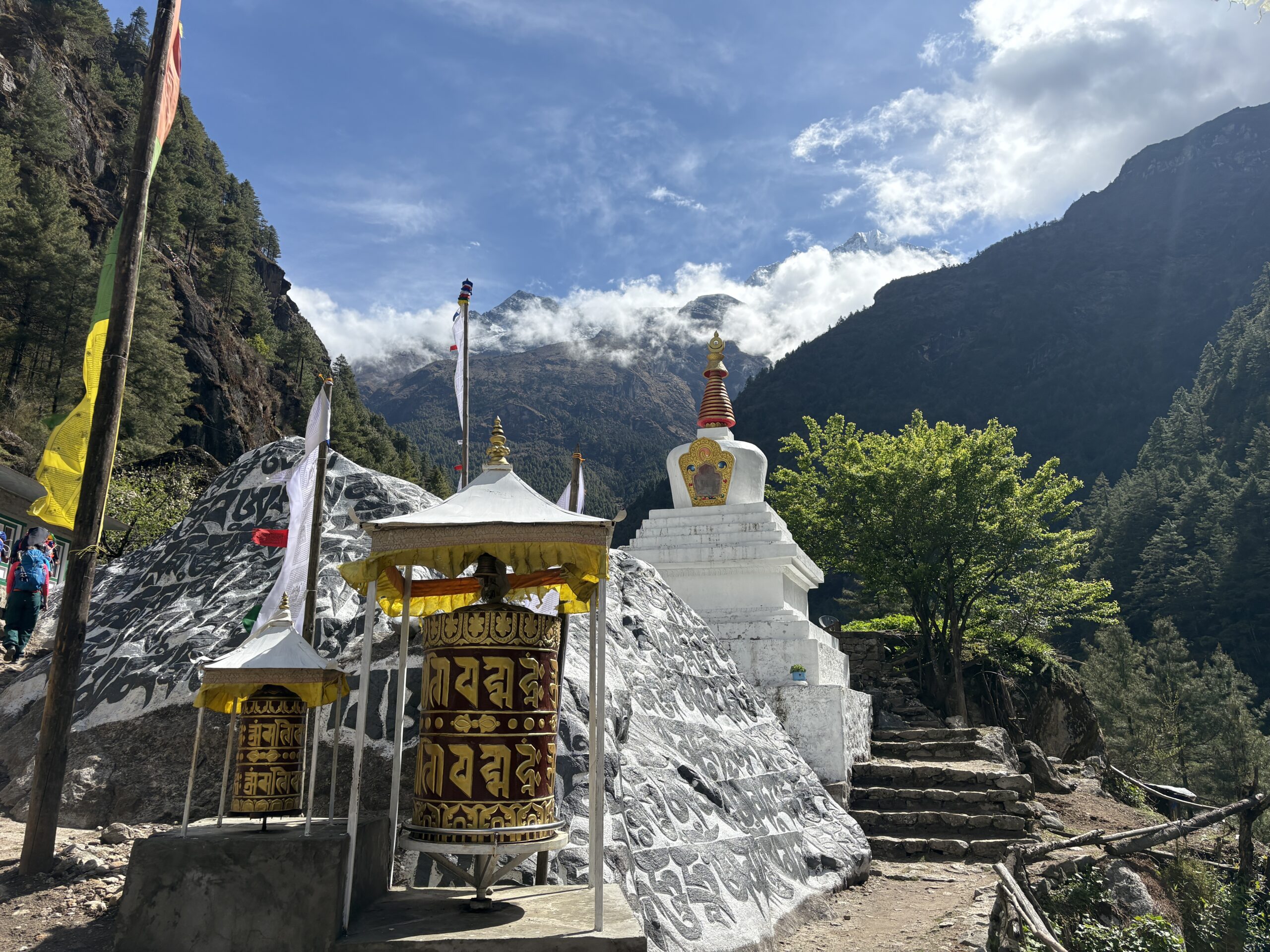 Buddhist shrines and prayer stones along the Everest Base Camp trail