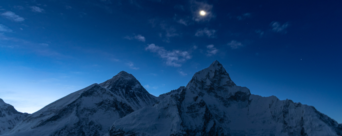 Moon over Nuptse and Everest