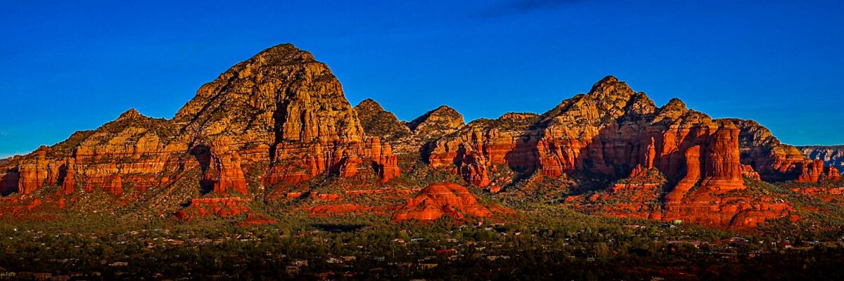 The red rocks of Sedona are illuminated in the early morning sun