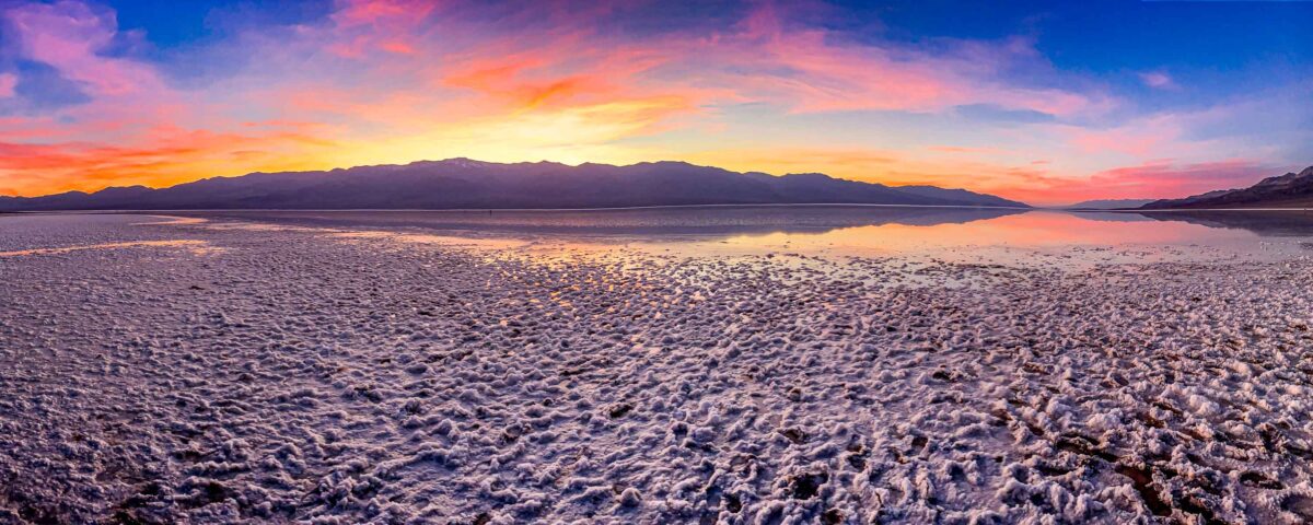 Sunset at Badwater Basin in Death Valley National Park