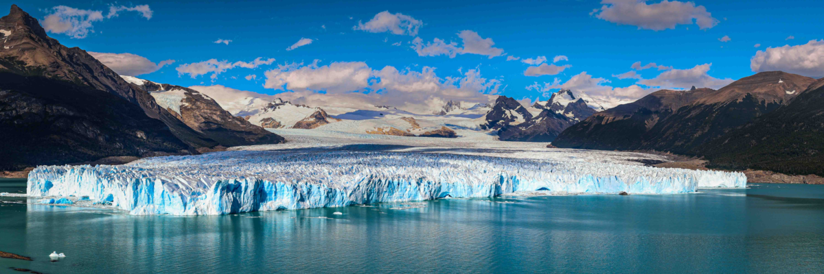 Perito Moreno Glacier panorama in Los Glaciares National Park in Argentina