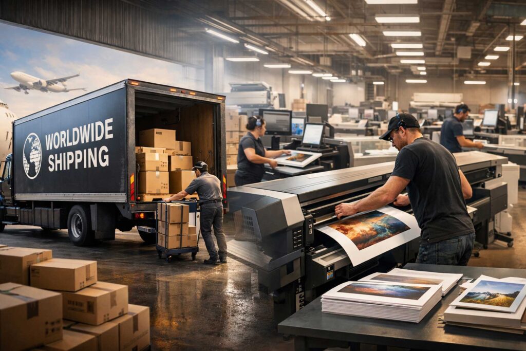 Global Shipping and Production for Inspired by Nature Photography