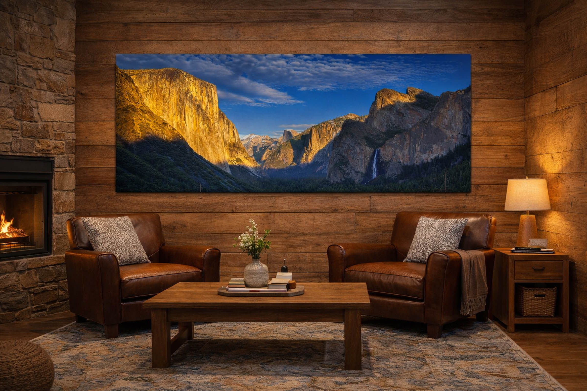 Lodge Living Room with a Yosemite Valley Panorama
