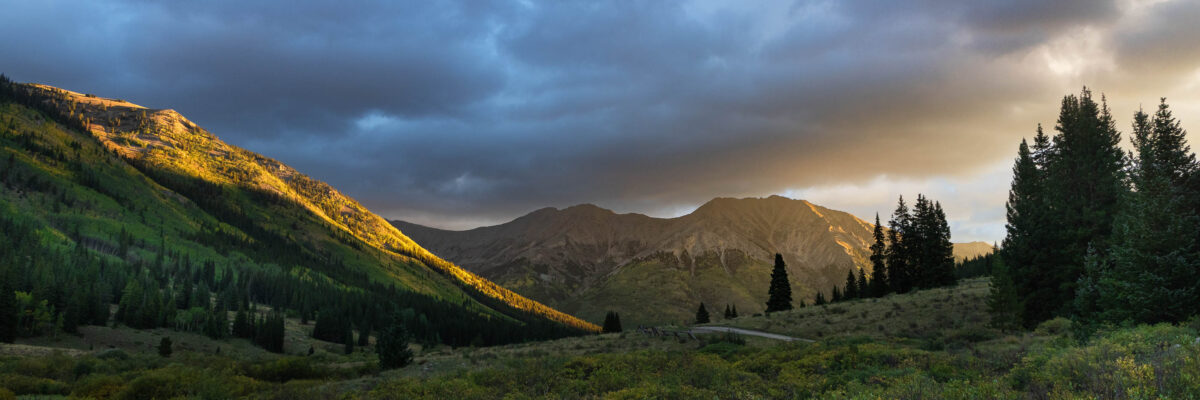 Storm light crossing the Collegiate Wilderness in Colorado
