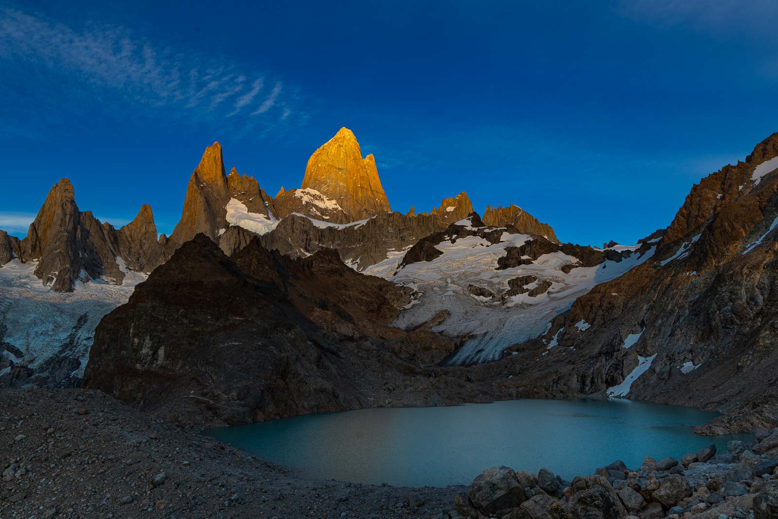 Mt. Fitz Roy at First Light in Argentina's Los Glaciares National Park